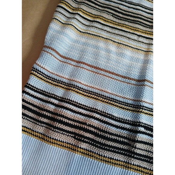 White House Black Market Tank Top Blouse Womens M Blue Striped - Picture 5 of 9